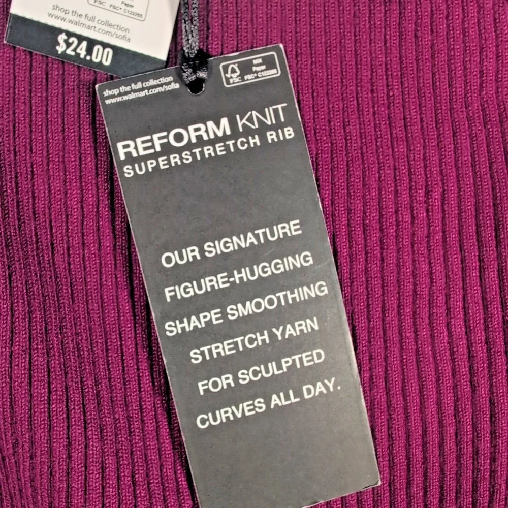 Sofia Vergara Sleeveless Sweater Bodysuit XS-S Plum Daily Active Wear New NWT XS - Picture 4 of 6